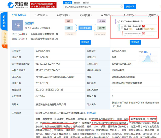 天貓成立供應鏈管理公司 提升物流效率