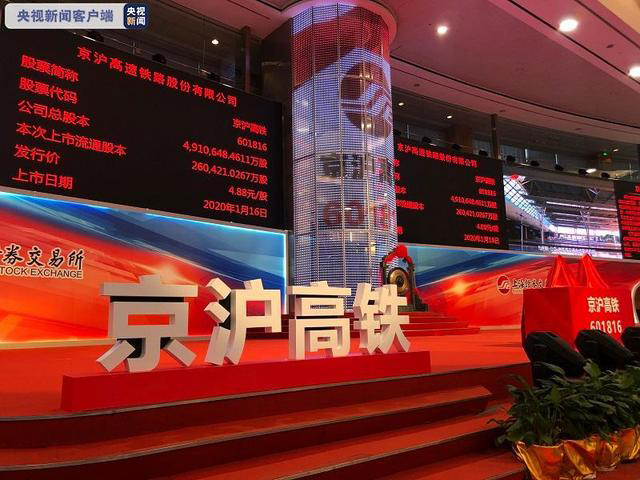 “中國高鐵第一股”京滬高鐵掛牌上市