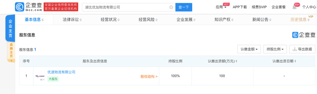 優速快遞在湖北成立全資子公司