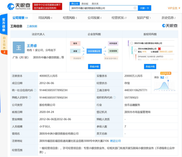 字節跳動深圳拿下網絡小貸牌照 注冊資本4億元