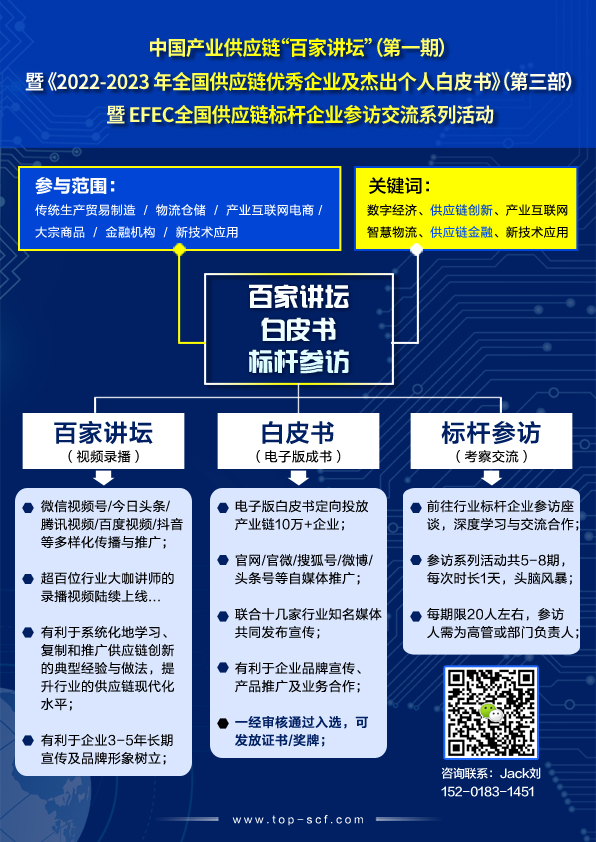 產業供應鏈“百家講壇”暨白皮書（第三部）暨標桿參訪征集