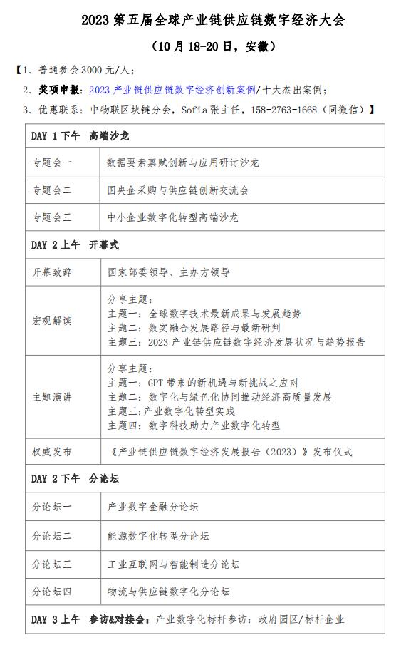 10月召開2023第五屆全球產業鏈供應鏈數字經濟大會